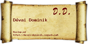 Dévai Dominik névjegykártya